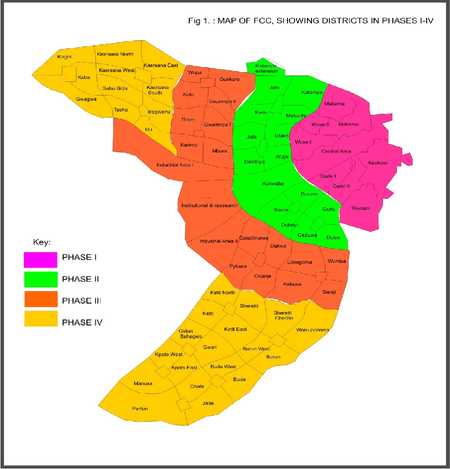 Map Of Fcc Abuja Phase I To Phase Iv Img